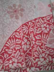 Beautiful White Saree with Floral Print
