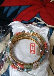Boho Beaded Flower Bangles