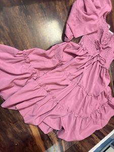 Pink Ruffled Mini Dress