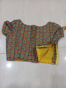 Vibrant Saree with Embroidered Blouse