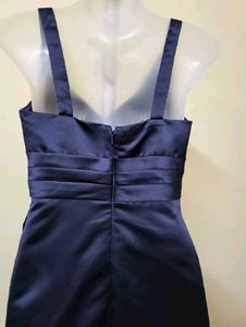 Elegant Navy Blue Satin Dress