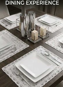 Elegant Silver pvc table mat