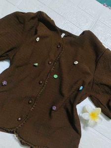 coffee brown cue top