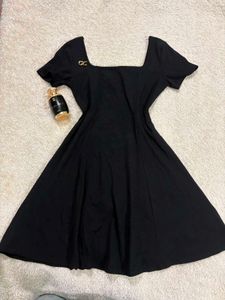 Classic Black Square Neck Dress