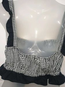 Gingham Ruffle Crop Top no 36