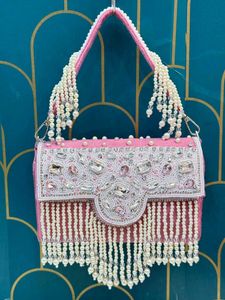 Women's Handmade velvet Stone Evening ladies clutc