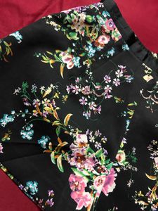 Floral Black High-Waisted Shorts