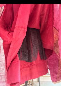 Ethnic Maroon Gown with Block Print