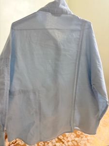 Light Blue Oversized Button-Up Shirt