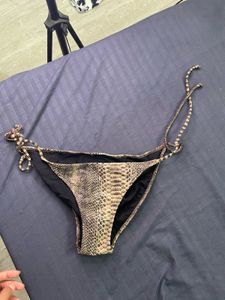 Snake Print Tie-Up Bikini Bottoms