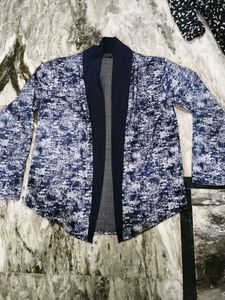 Stylish Blue & White Printed Jacket