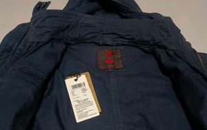 Royal Enfield Men's Dark Blue Hooded Jacket