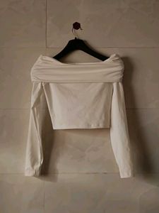 Chic Off-Shoulder Ruched Crop Top