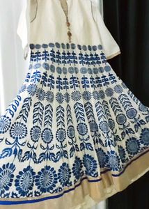 beautiful white and blue 🔵 anarkali suit