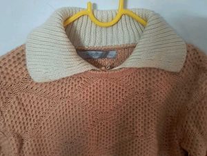 Trendy Peach Knit Sweater
