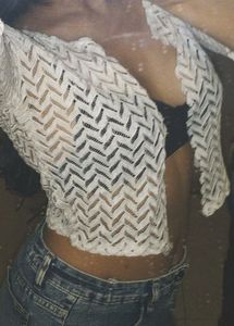 White Lace Cropped Bolero Top
