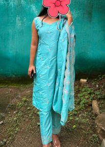 Beautiful Teal Kurta Set with Dupatta