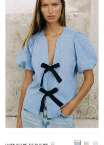 Linen Bow Blouse