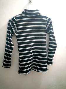 Striped Turtleneck Top