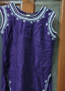 Embroidered Purple Kurta