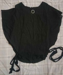 Chic Black Batwing Sleeve Top