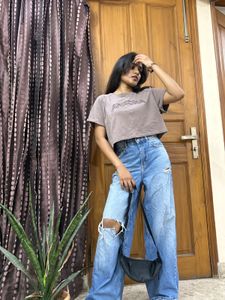 Grey "ARIZONA" Cropped T-Shirt