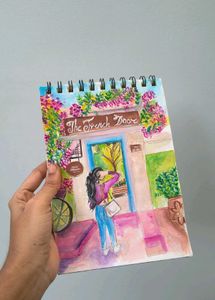 Artistic French Door Scene Painting