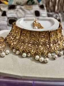 Elegant Gold Choker Necklace Set pack of 2 se