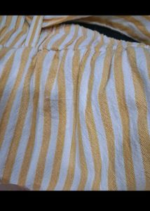 Yellow &amp; White Striped Wide-Leg Culottes 🌼