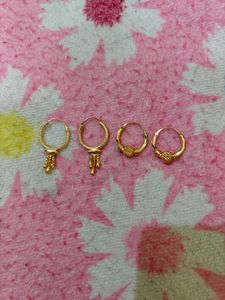 Set of 2 Gold Hoop Earrings