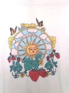 Cute Sun &amp; Strawberry Oversized Graphic Tee