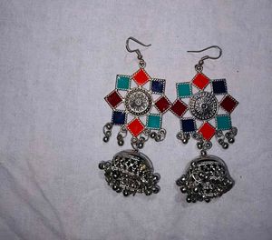 Boho Multicolor Jhumka Earrings