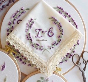Hand Embroidered Name Hankercheif