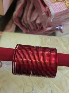 35 Set of Red Metal Bangles