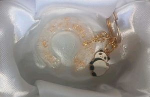Resin Letter C Keychain with Seashells