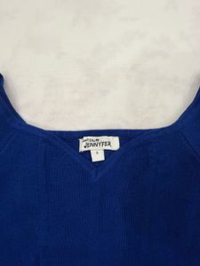 Blue V-Neck crop Top