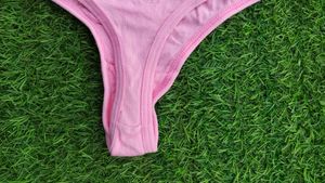 Pink Cotton Thong Panty