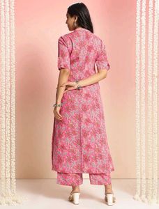 Pink Floral Print Kurta
