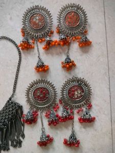 Boho Oxidized Silver Jewellery Set