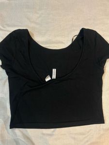 H&M Divided Black Crop Top