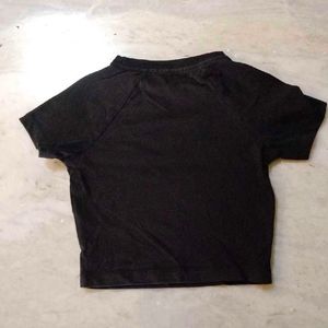 Bonkers corner Black Graphic Print Crop Top ⭐️XS