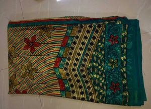 Vibrant Floral Print Saree