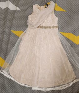 Elegant Cream Ethnic Gown