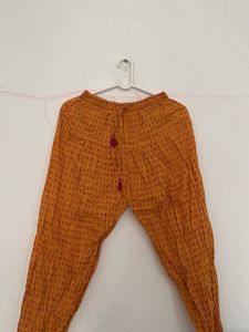Orange Printed Ethnic Pants