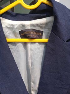 Navy Blue Double-Breasted Blazer