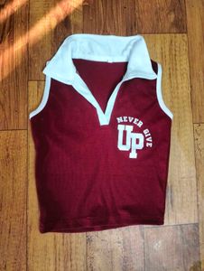 🧨Maroon "Never Give Up" Crop Top