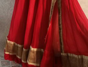 Red Embroidered Ethnic Gown