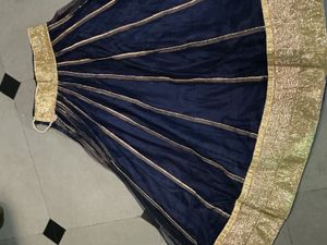 Elegant Blue Lehenga with Pink Choli