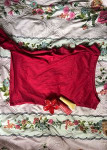 Chic Red One-Shoulder Top