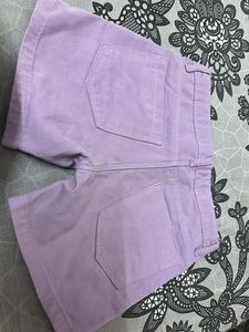 Lavender Denim Shorts
